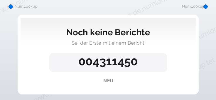 Nummerinformation för 004311450