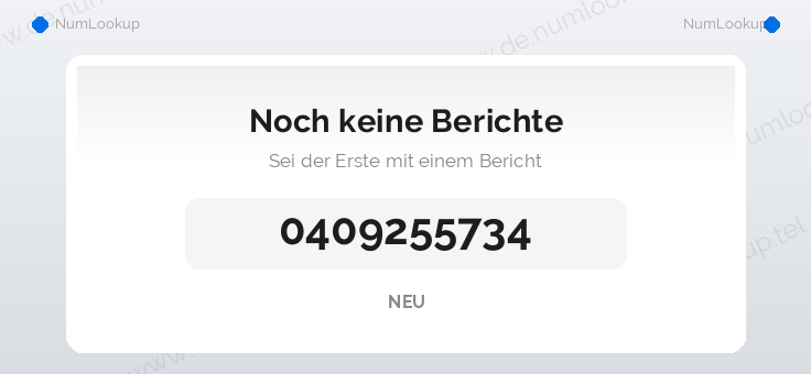 Nummerninformation für 0409255734