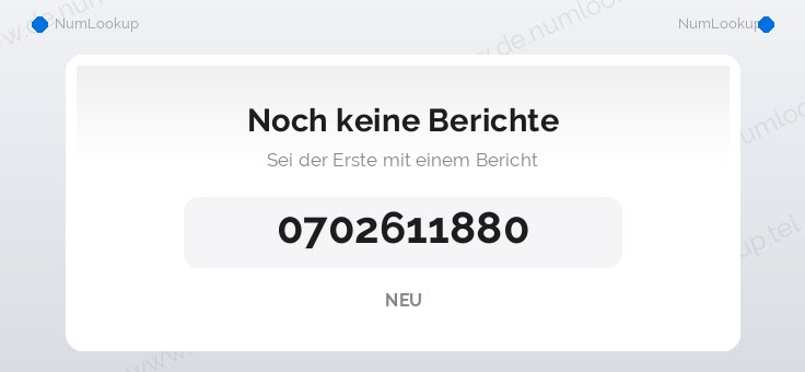 Nummerninformation für 0702611880