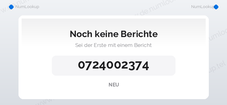 Nummerninformation für 0724002374