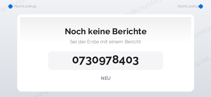 Nummerninformation für 0730978403