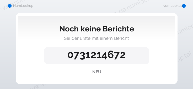 Nummerinformation för 0731214672