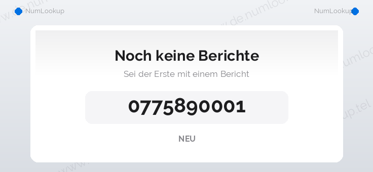 Nummerinformation för 0775890001