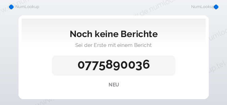 Nummerninformation für 0775890036