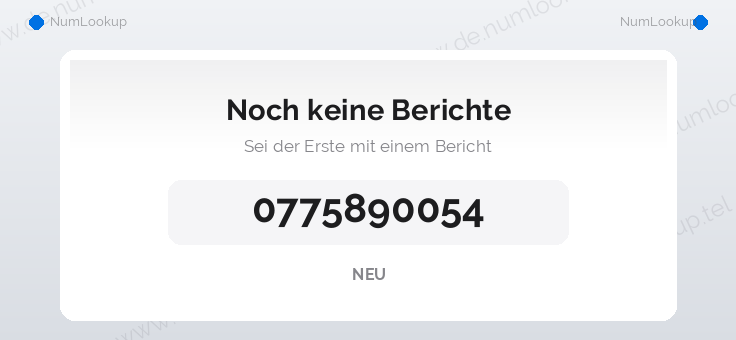 Nummerinformation för 0775890054