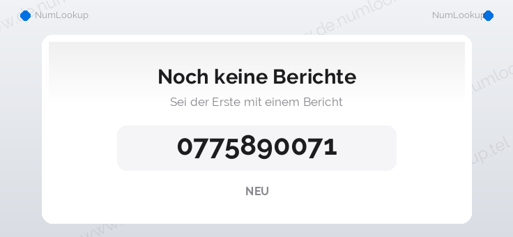Nummerinformation för 0775890071