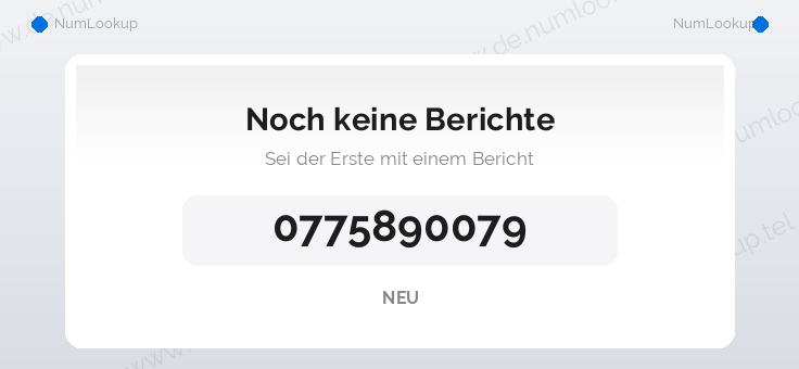 Nummerinformation för 0775890079