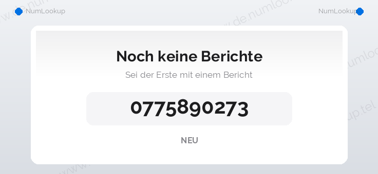 Nummerninformation für 0775890273