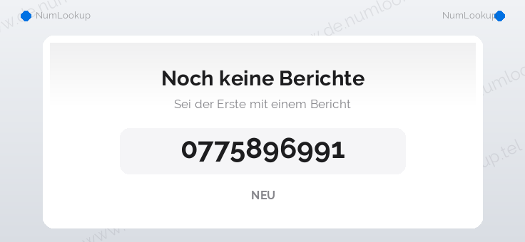 Nummerinformation för 0775896991