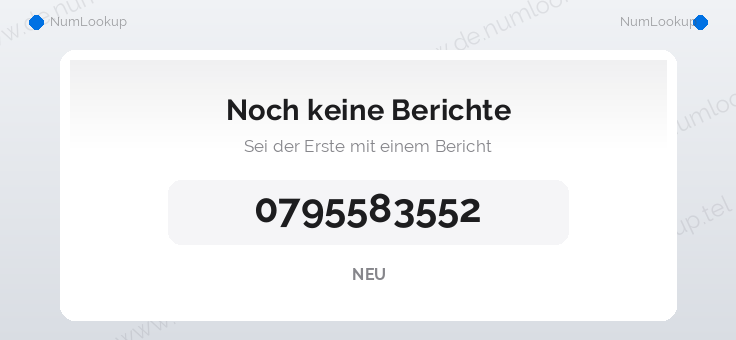 Nummerninformation für 0795583552