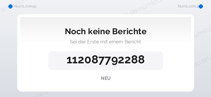 Nummerninformation für 112087792288