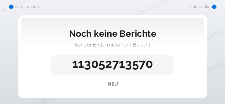 Nummerninformation für 113052713570