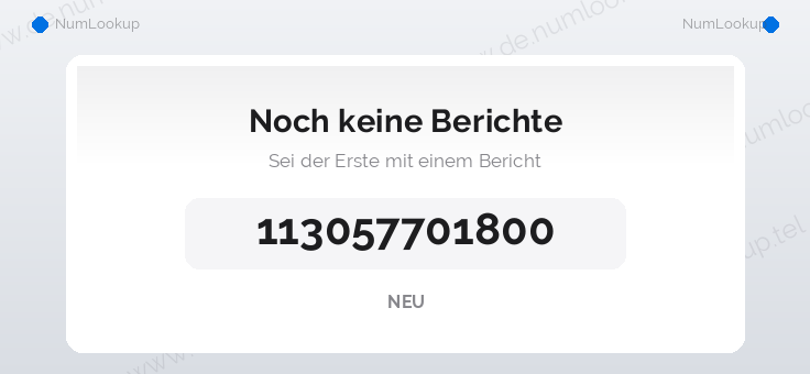Nummerninformation für 113057701800