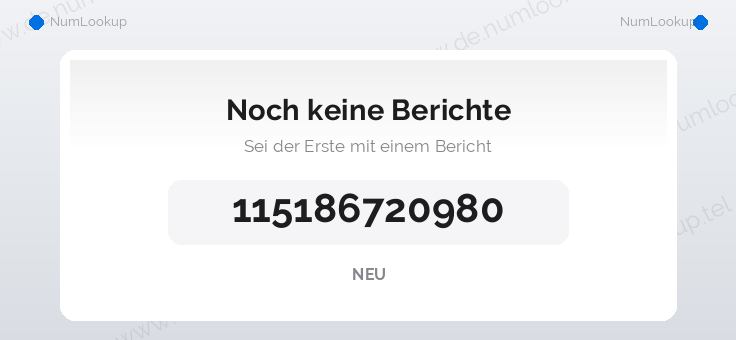 Nummerninformation für 115186720980