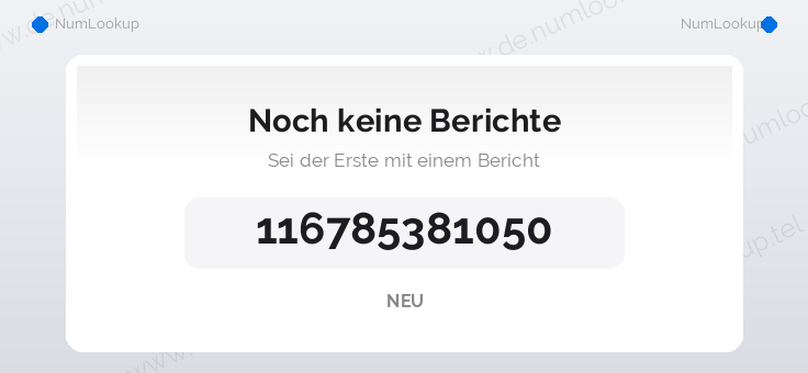 Nummerninformation für 116785381050