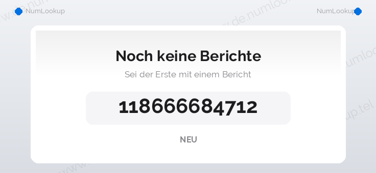 Nummerninformation für 118666684712