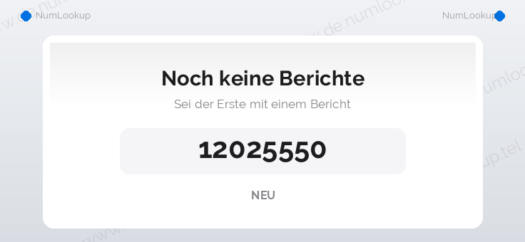 Nummerninformation für 12025550