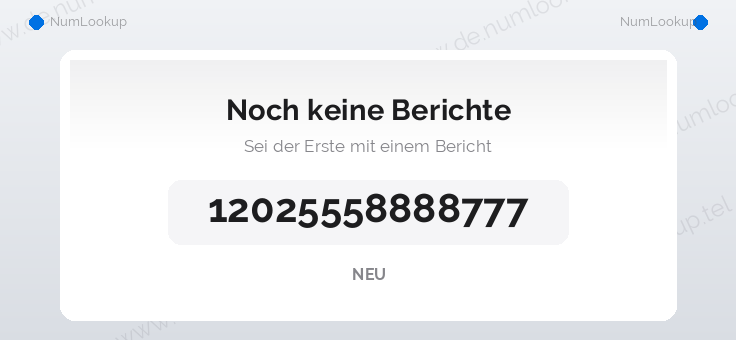 Nummerninformation für 12025558888777