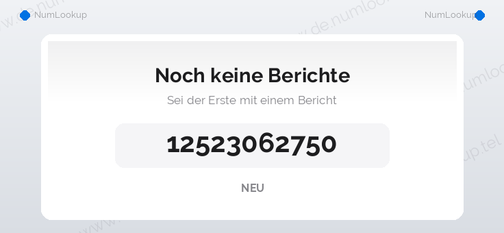 Nummerninformation für 12523062750