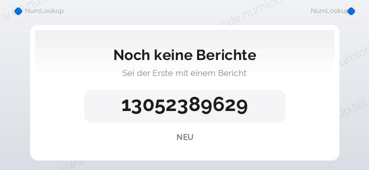 Nummerninformation für 13052389629