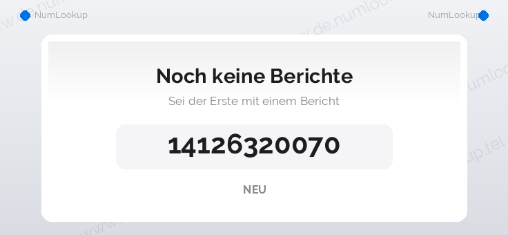 Nummerninformation für 14126320070