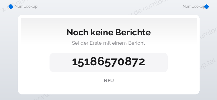 Nummerninformation für 15186570872