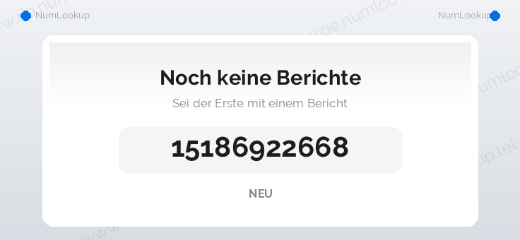 Nummerninformation für 15186922668