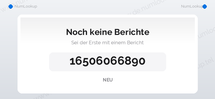 Nummerninformation für 16506066890