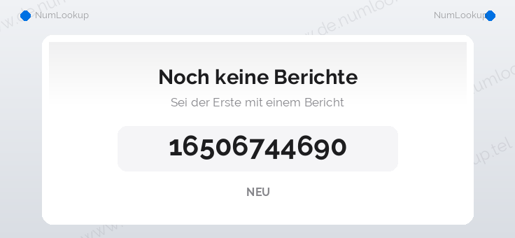 Nummerninformation für 16506744690