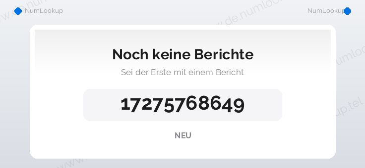 Nummerninformation für 17275768649