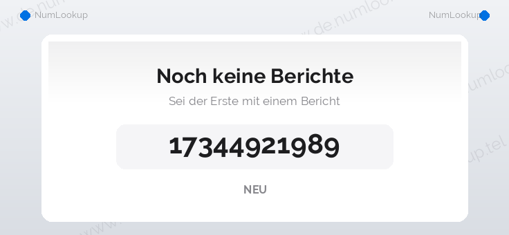 Nummerninformation für 17344921989