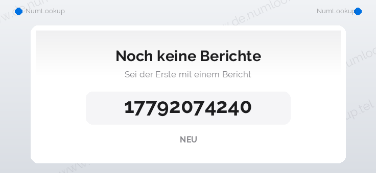 Nummerninformation für 17792074240