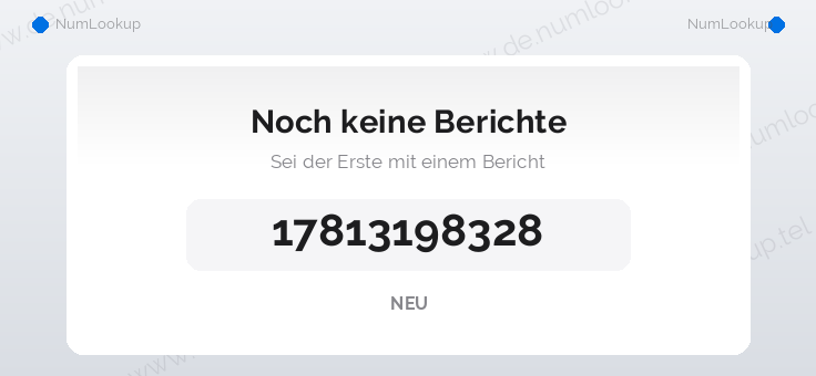 Nummerninformation für 17813198328
