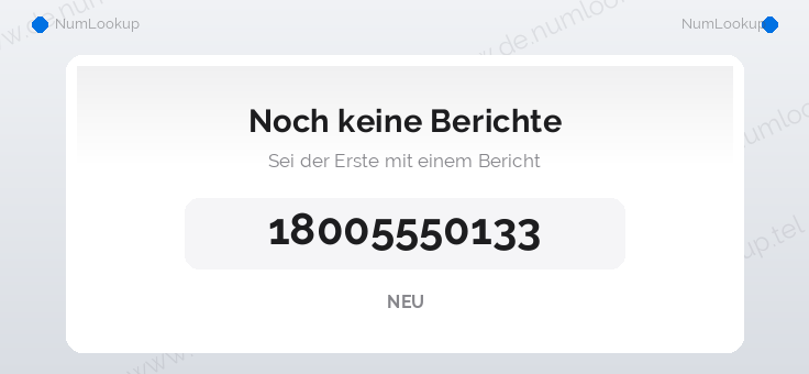 Nummerninformation für 18005550133