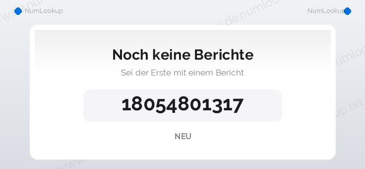 Nummerninformation für 18054801317