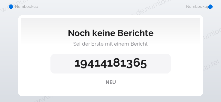 Nummerninformation für 19414181365