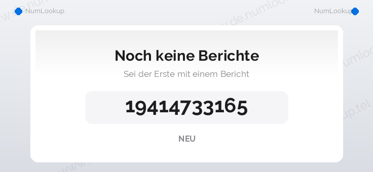 Nummerninformation für 19414733165