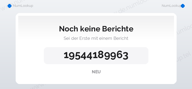 Nummerninformation für 19544189963