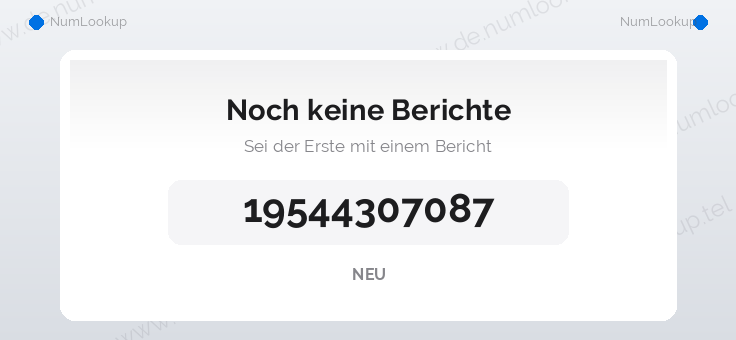 Nummerninformation für 19544307087