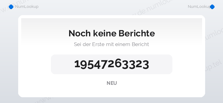 Nummerninformation für 19547263323