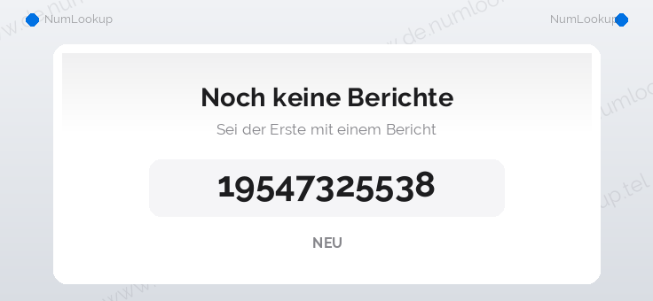Nummerninformation für 19547325538