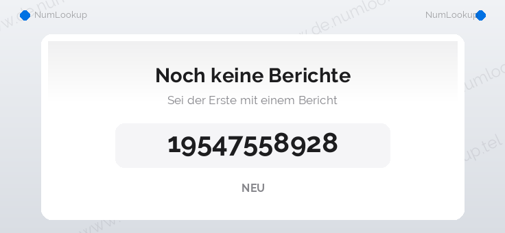 Nummerninformation für 19547558928