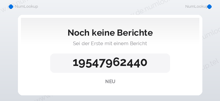 Nummerninformation für 19547962440