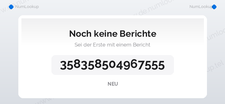 Nummerninformation für 358358504967555