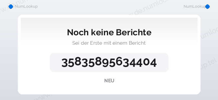 Nummerninformation für 35835895634404
