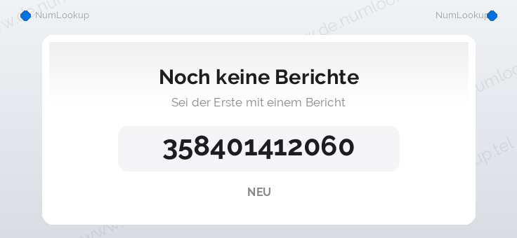 Nummerninformation für 358401412060
