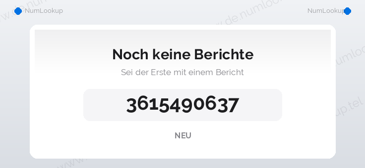 Nummerninformation für 3615490637