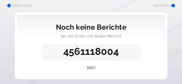 Nummerninformation für 4561118004