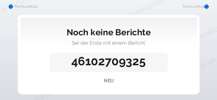 Nummerninformation für 46102709325