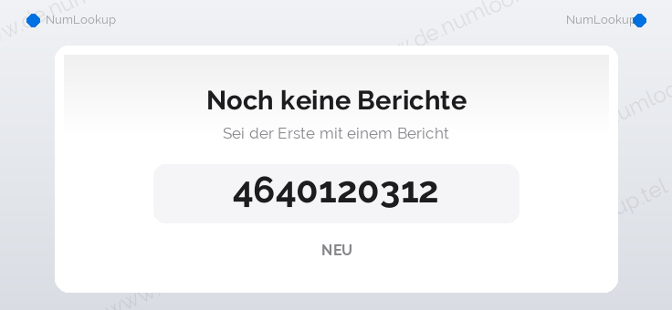 Nummerninformation für 4640120312